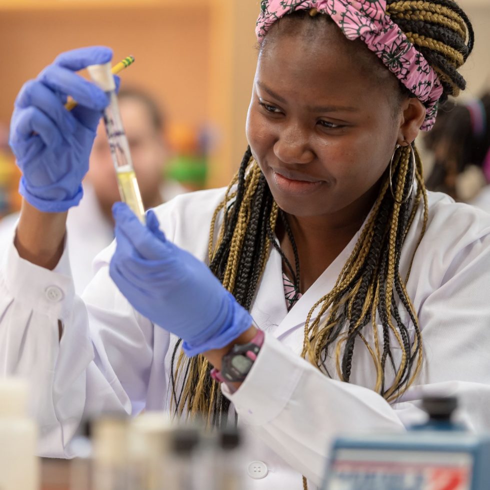 A student working in Chemistry lab
