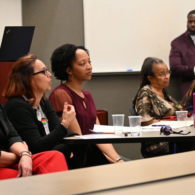 The 2022 B. F. Stone Lyceum panel: Drs. Patricia Fecher, Kyrstin Krist, Mica Mitchell, Carla Fagan, Kelly Walter Carney, and Quincy Malloy,