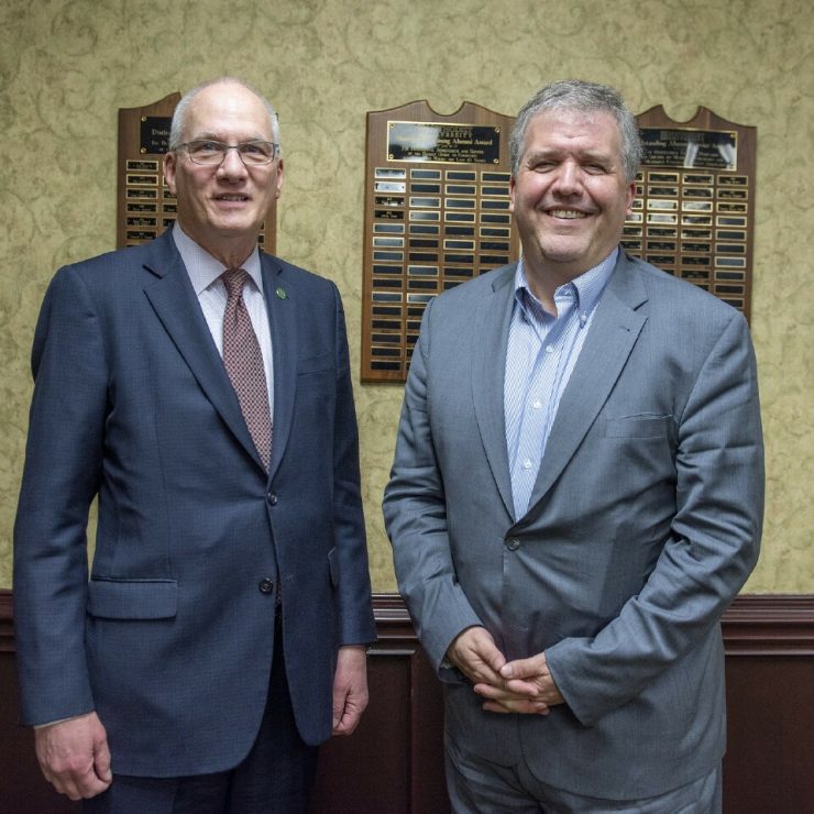 President Stanley T. Wearden with 2020 Wesley Heritage Speaker Dr. L. Gregory Jones