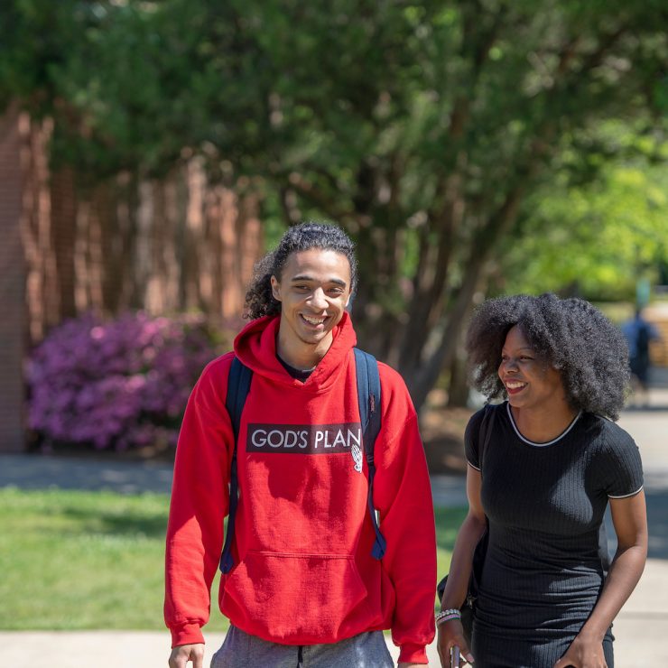 Students walk together at Methodist University