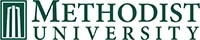 Methodist University single color academic logo, green