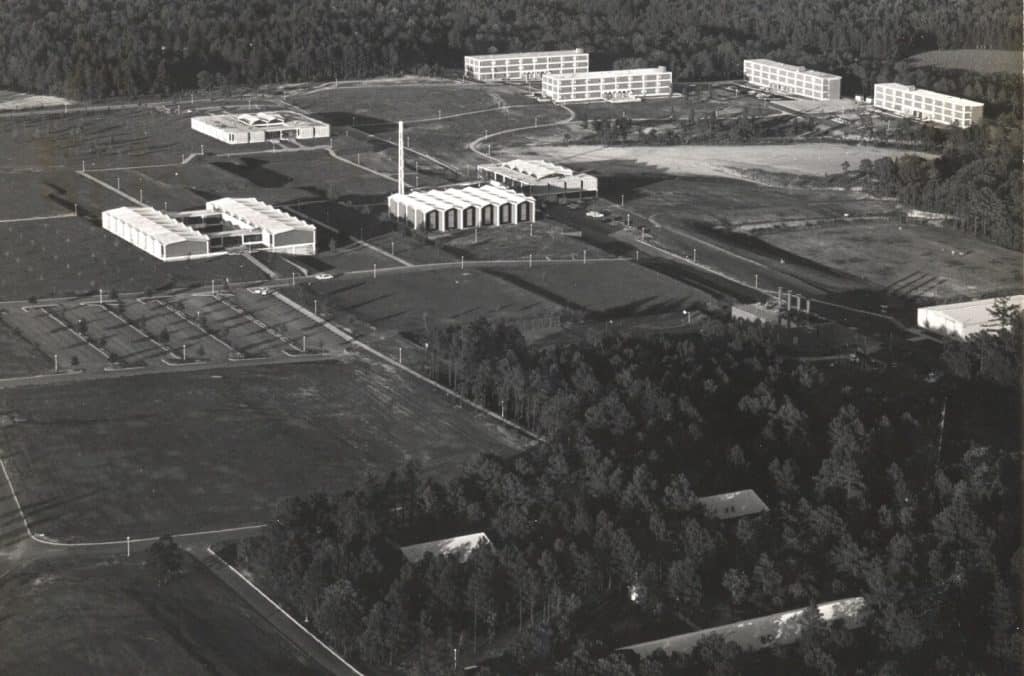 An aerial view of campus, 1966