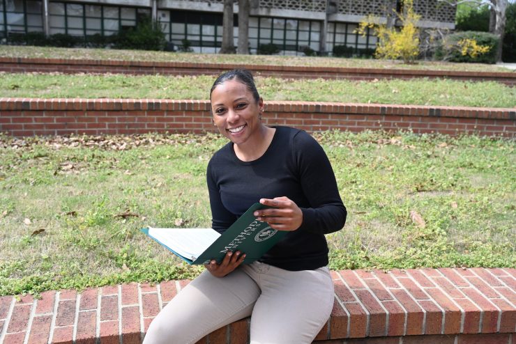 Methodist University military and veteran student studies on campus