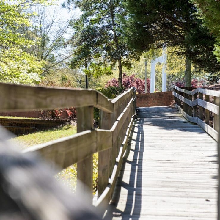 Bridge during the spring at Methodist University