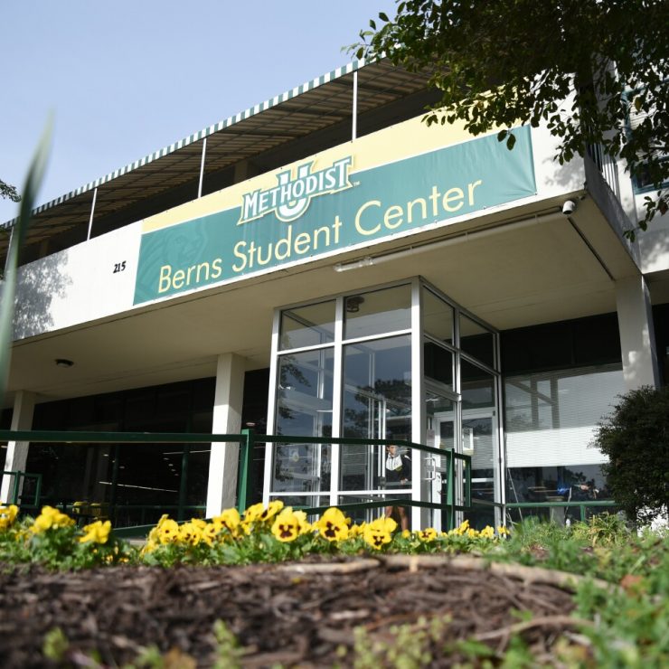 Exterior of the east side of Berns Student Center