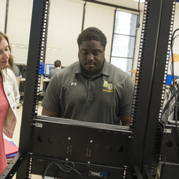 Students at work in the Digital Forensics lab