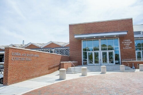 Reeves Fine Arts Building, Huff Concert Hall sign