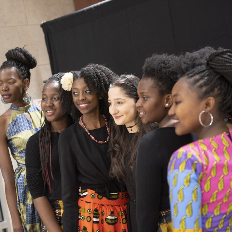 International students pose before the Pangea event