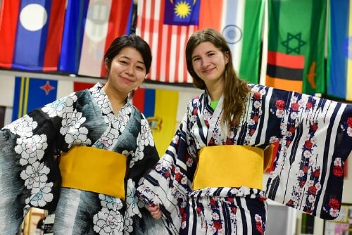 Students at a Study Abroad Fair