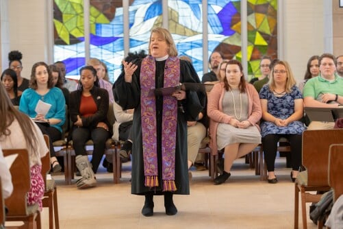 Rev. Kelli Taylor leads a CIRCUIT service