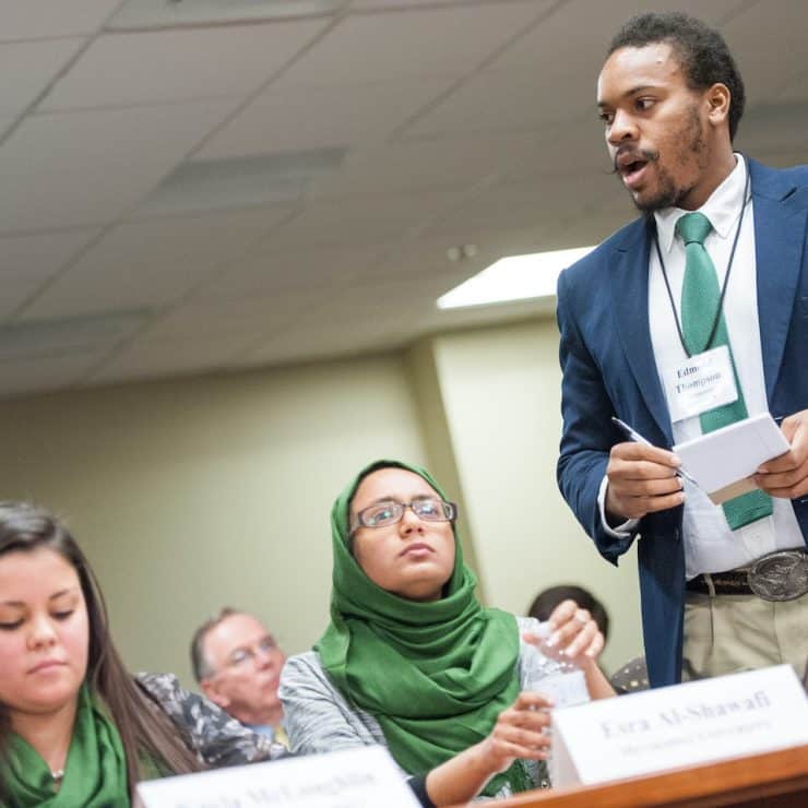 Ethics student at Ethics Bowl for Methodist University