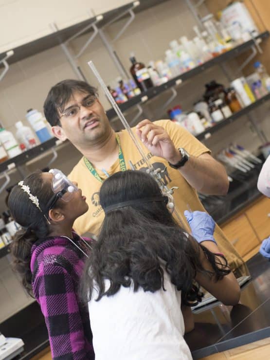 Chemistry professor during STEM Camp at Methodist University