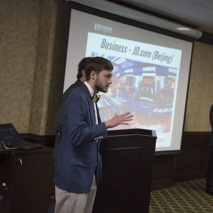 International Business student presents at Methodist University