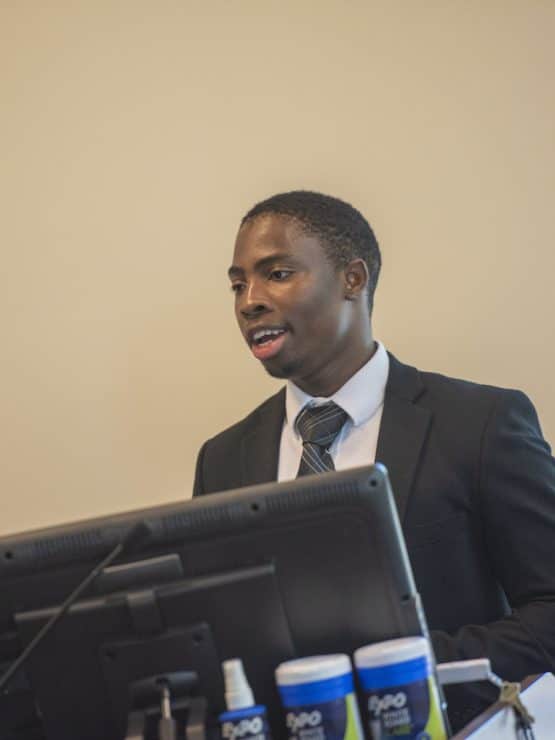 Methodist University student wearing suit