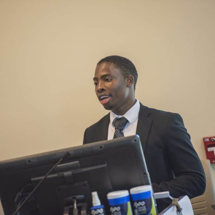 Methodist University student wearing suit