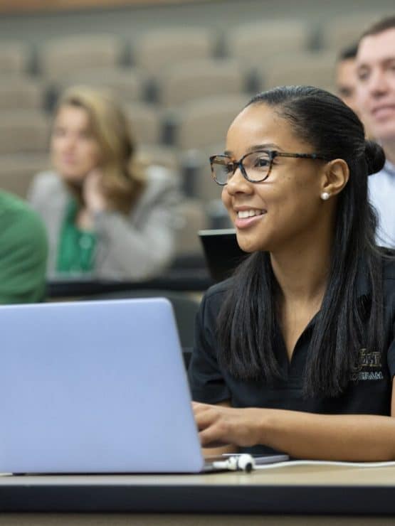 Physician Assistant student in the Medical Lecture Hall