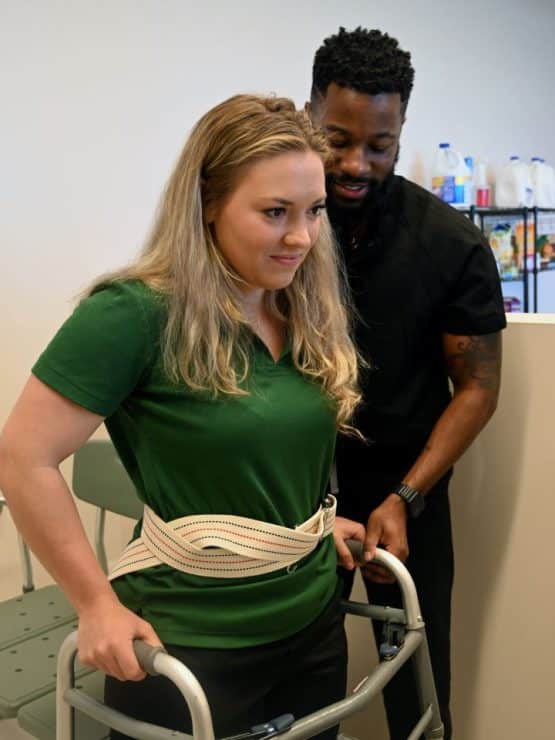 Students practice occupational therapy techniques