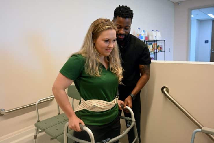 Students practice occupational therapy techniques