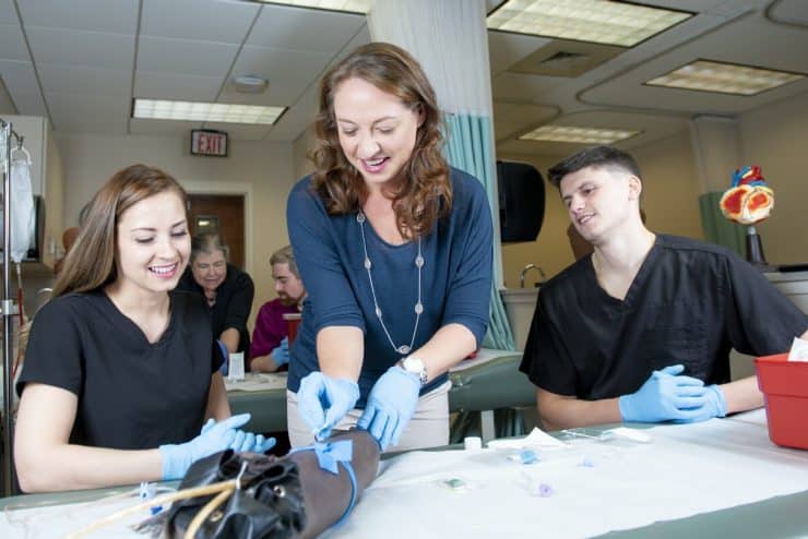 Dr. Christina Perry works with Physician Assistant Students
