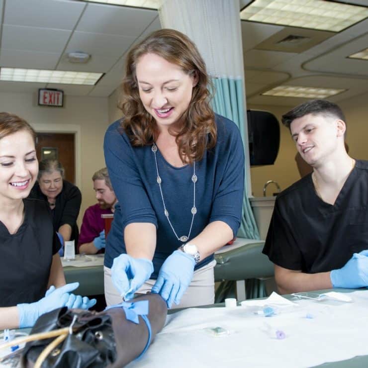 Dr. Christina Perry works with Physician Assistant Students