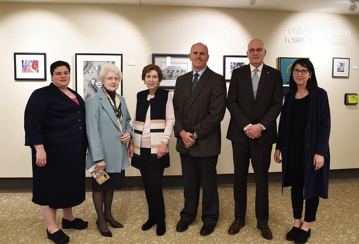 Adjunct Chaplain Eve Eichholtz, Trustee Mary Lynn Bryan, Trustee Emeritus Terri Union, Trustees Chair Mac Healy, President Stanley T. Wearden, First Lady Deborah Davis