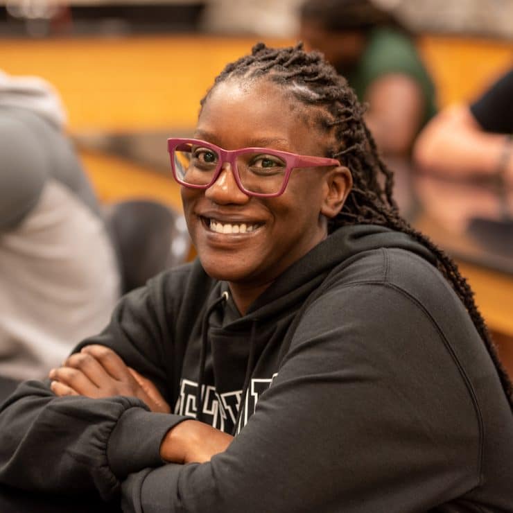 An Engineering student at Methodist University poses for a shot during class