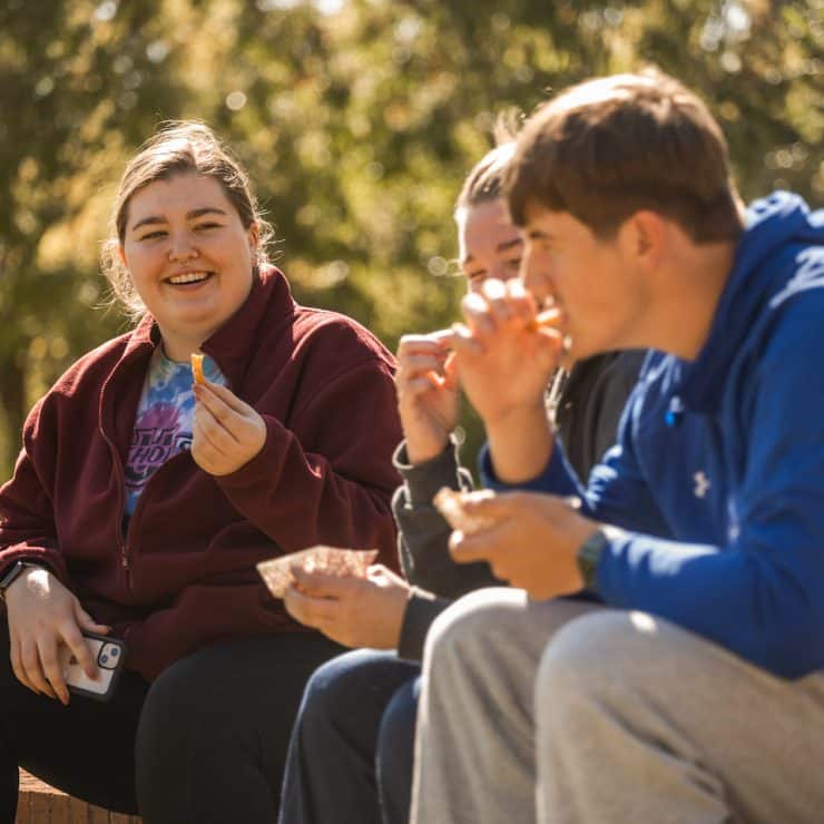 Students Enjoy Some Food