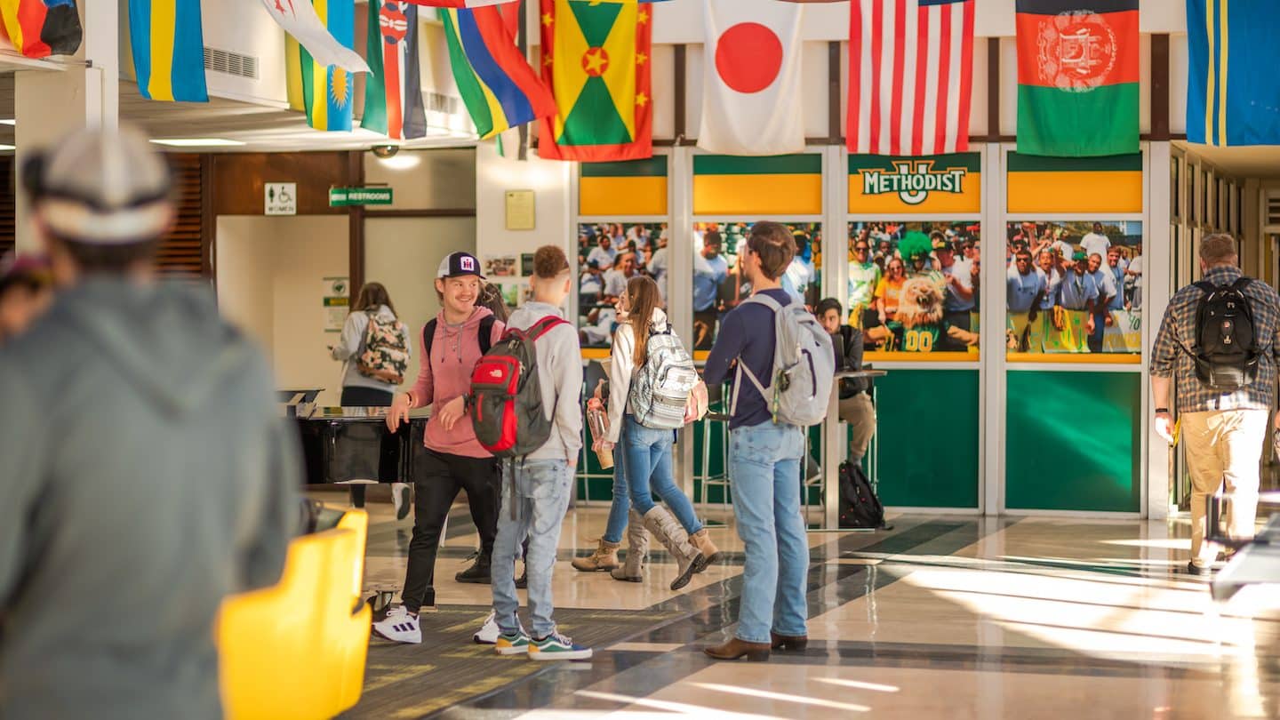 Methodist University students hanging out