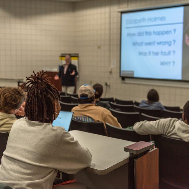 Methodist University Business Administration students focus in class