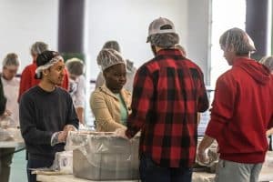 Methodist University students pack meals