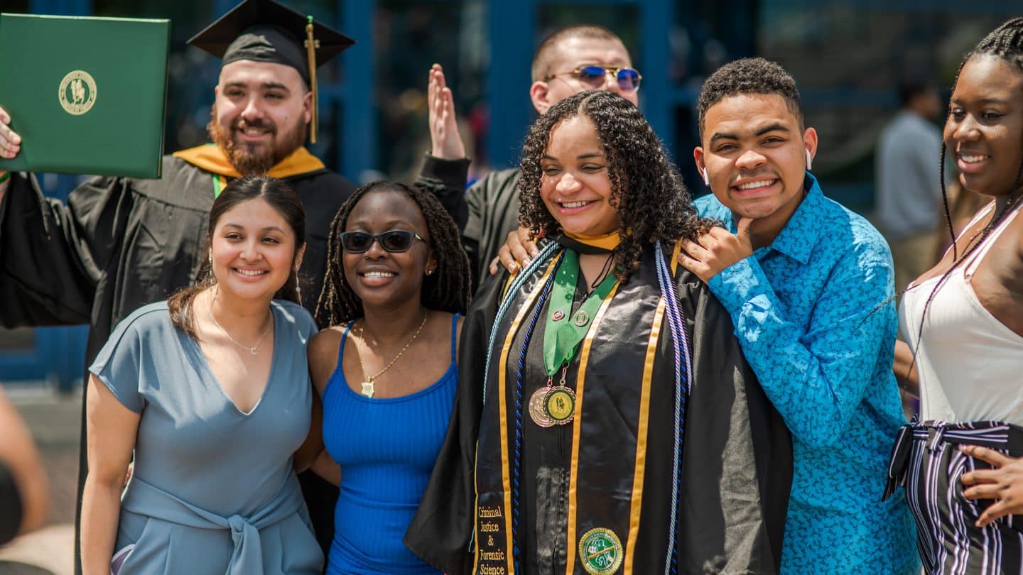 Lauryn Fisher, MU Graduate, celebrating with friends