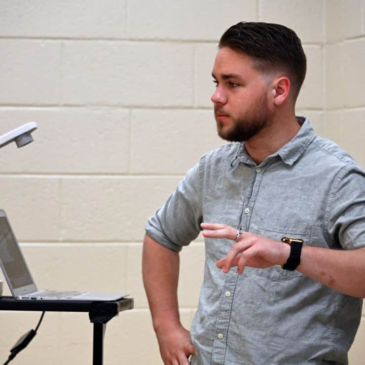 A student presents a Mathematics project