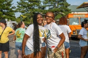 Students attend the Kick Back with the Monarchs event