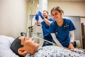 Nursing students at work in the Simulation Hospital