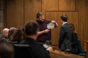 Criminal Justice student during mock trial