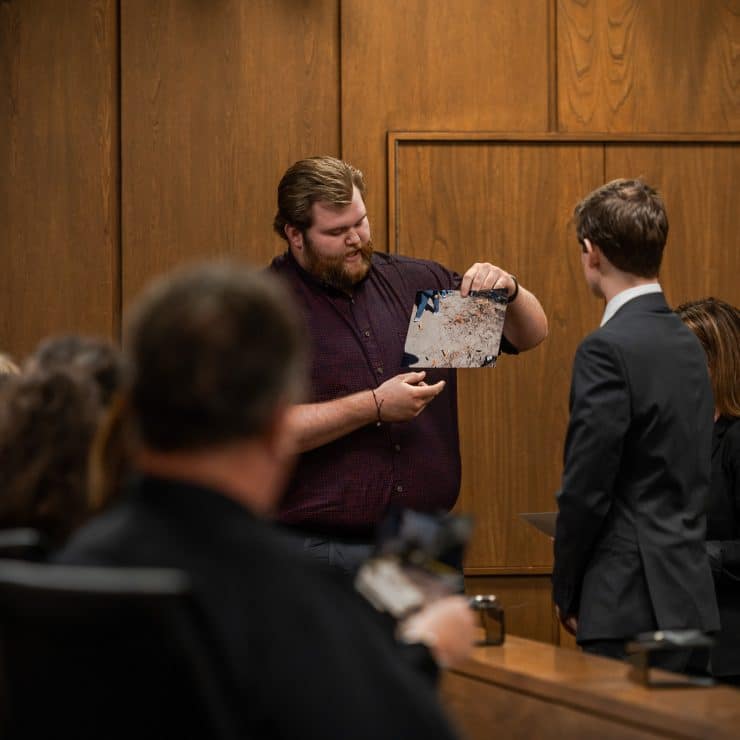 Criminal Justice student during mock trial