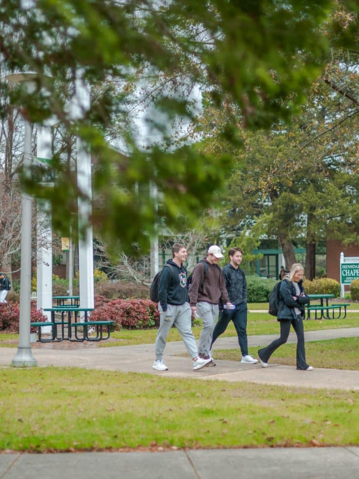 Students walk to class