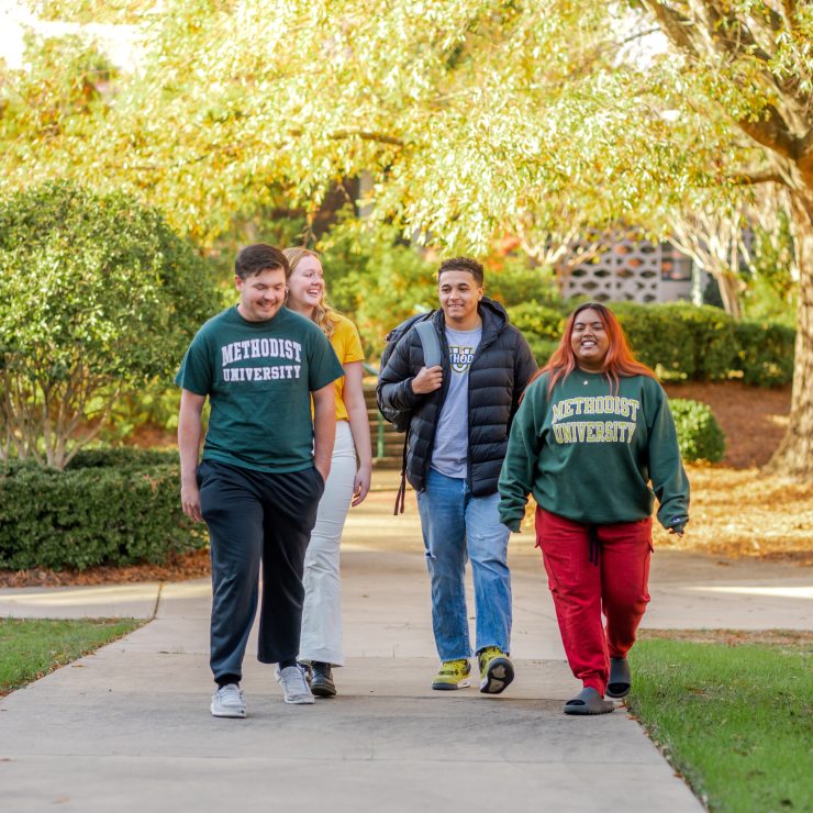 Students walking in the Quad