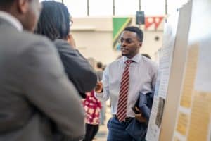 Poster presentations in Berns Student Center