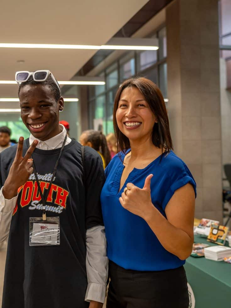 Rocio Serna with Fayetteville Youth Summit attendee