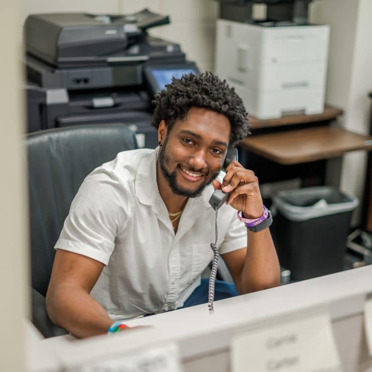 Jairus Brown on the phone