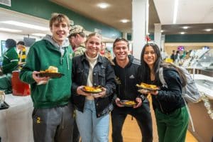 Students in MU's Green & Gold Dining Hall