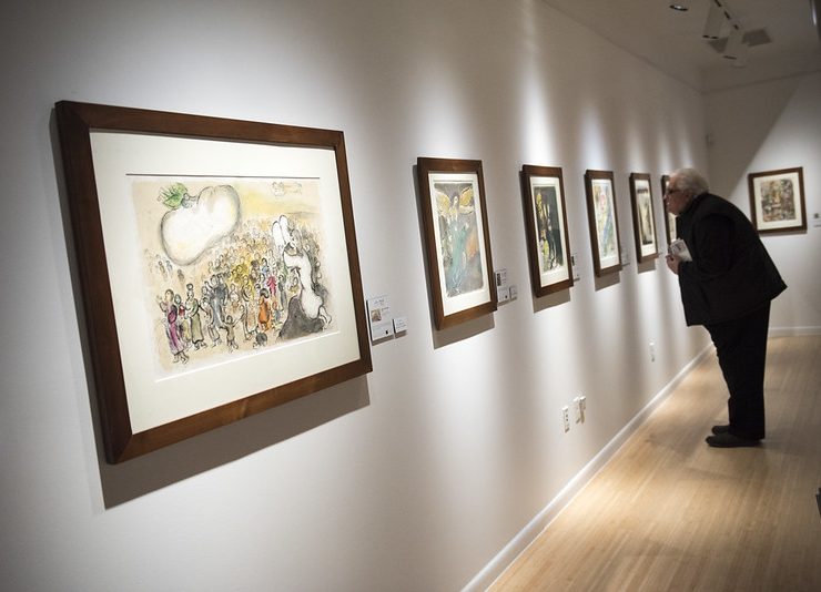Marc Chagall lithographs on display at the McCune Gallery