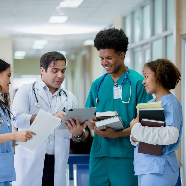 A Medical School professor teaching students