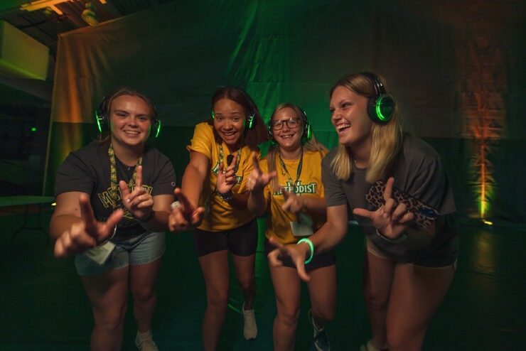 Students at Headphone Disco