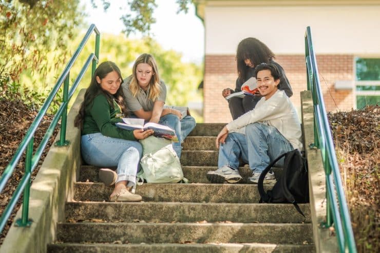 Students meet on the Methodist University Campus