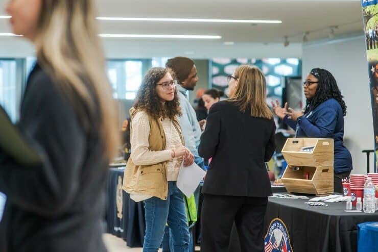 Students attend a career fair