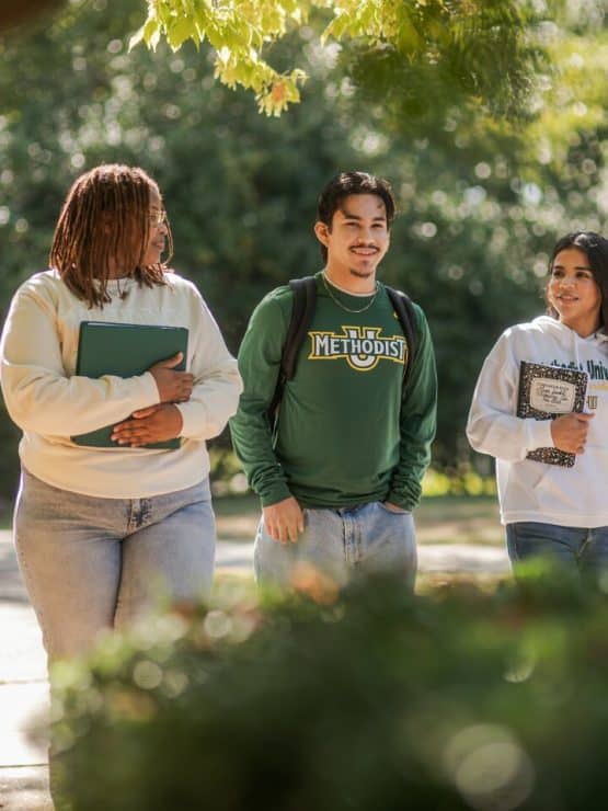 Students walking on campus