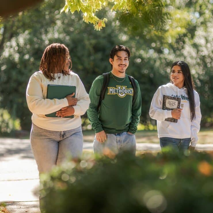 Students walking on campus