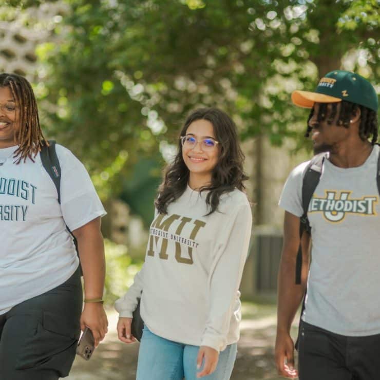 Students walking on campus